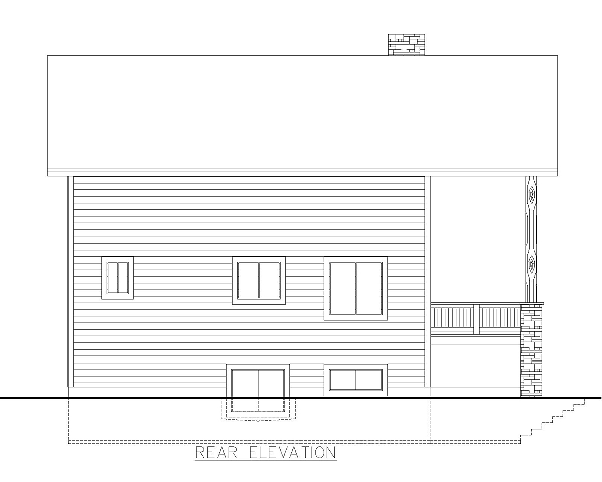  Rear Elevation of Plan 86684