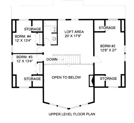 House Plan 86689 Second Level Plan