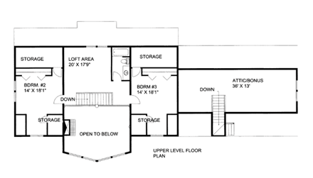 House Plan 86692 Second Level Plan
