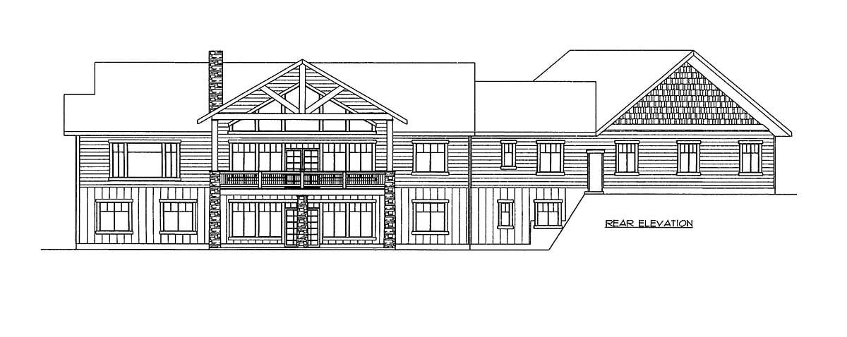  Rear Elevation of Plan 86695