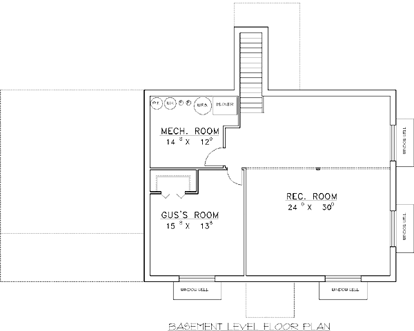 Colonial Lower Level of Plan 86700