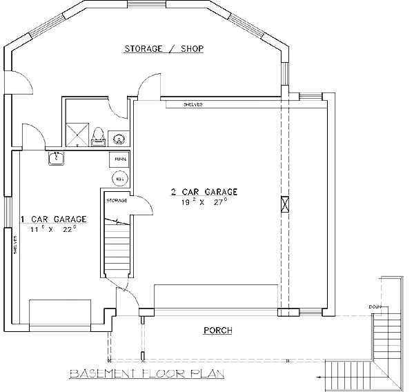 Traditional Lower Level of Plan 86701