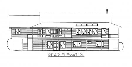 Country Rear Elevation of Plan 86705