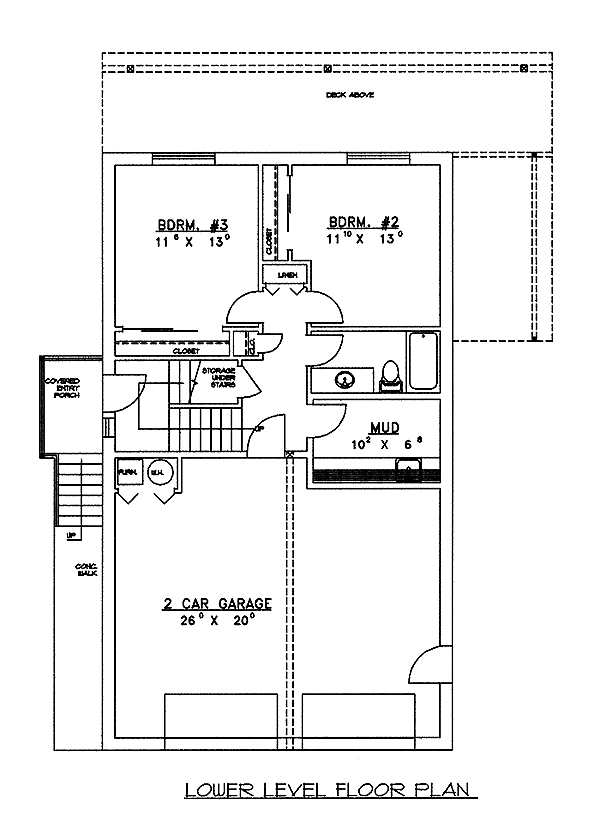 Craftsman Lower Level of Plan 86708