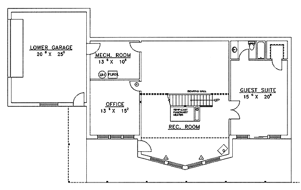 Contemporary Lower Level of Plan 86709