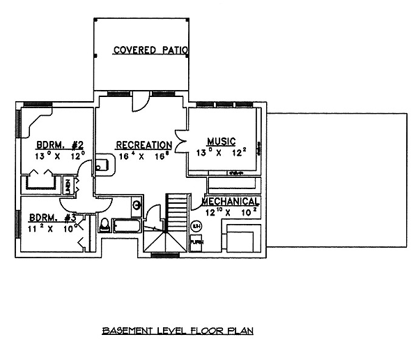 Traditional Lower Level of Plan 86715