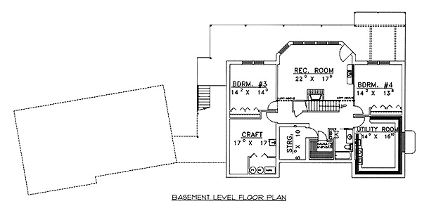 Contemporary Lower Level of Plan 86717