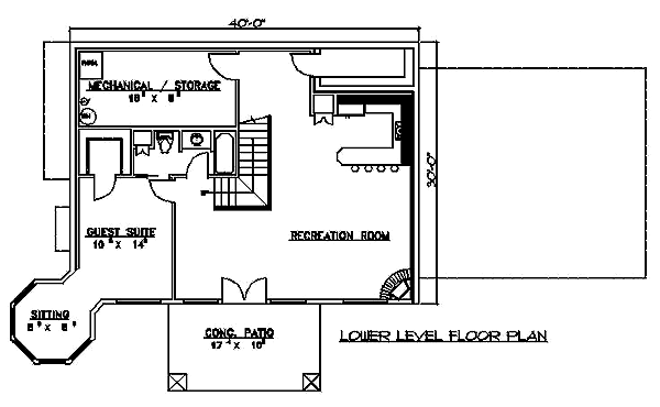 Tudor Lower Level of Plan 86720