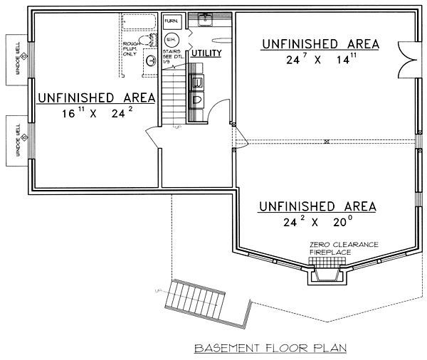 Contemporary Lower Level of Plan 86727