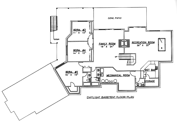 Contemporary Lower Level of Plan 86728