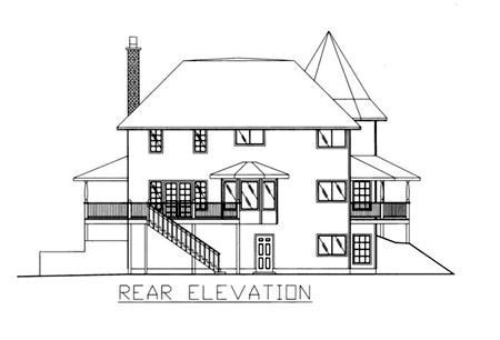 Victorian Rear Elevation of Plan 86733