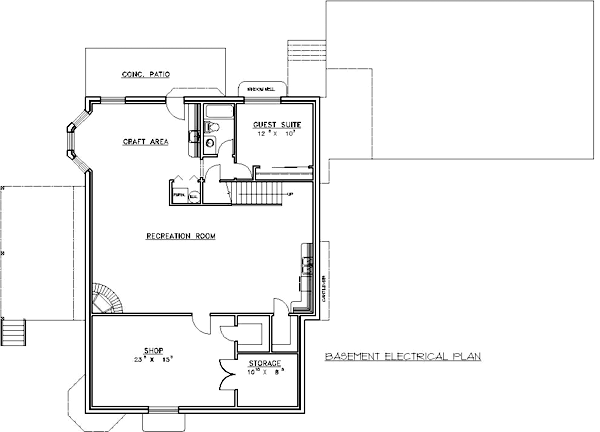 Traditional Lower Level of Plan 86735
