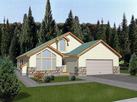 Contemporary Elevation of Plan 86737