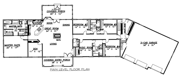 Ranch Level One of Plan 86739