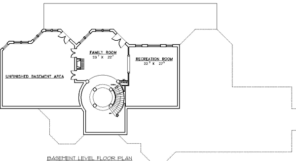 Traditional Lower Level of Plan 86740