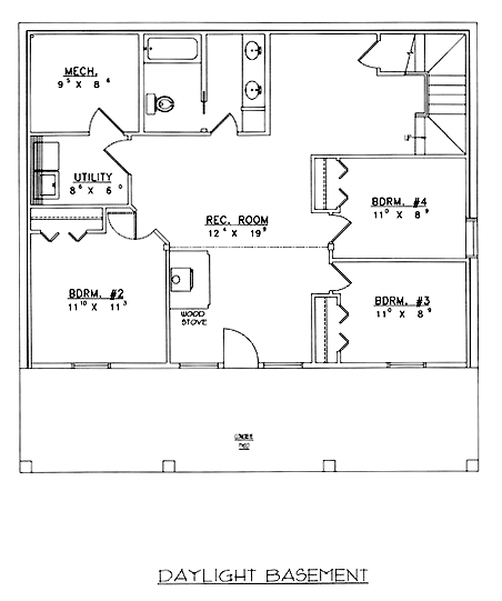 Traditional Lower Level of Plan 86743