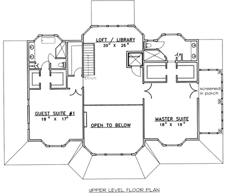 House Plan 86745 Second Level Plan