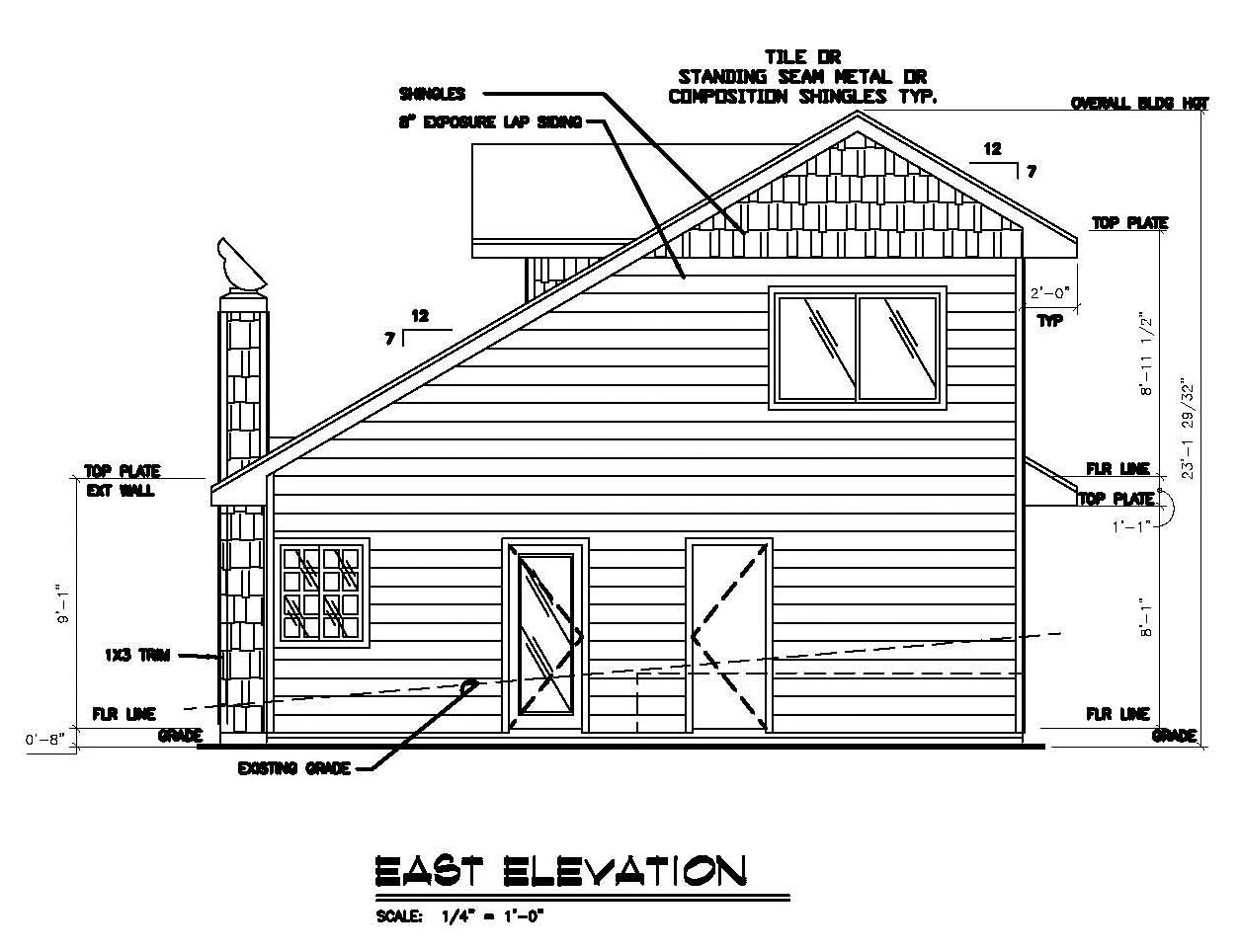 Craftsman Rear Elevation of Plan 86749