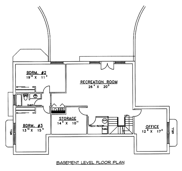 Contemporary Lower Level of Plan 86750