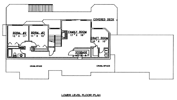 Bungalow Lower Level of Plan 86755