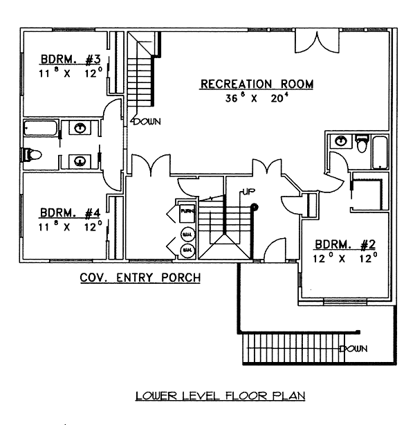 Contemporary Lower Level of Plan 86756