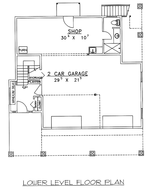 Contemporary Lower Level of Plan 86758
