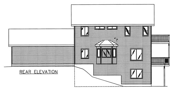 Traditional Rear Elevation of Plan 86764