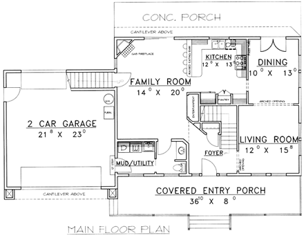 House Plan 86766 First Level Plan