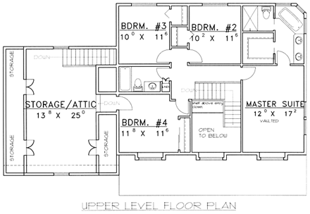 House Plan 86766 Second Level Plan