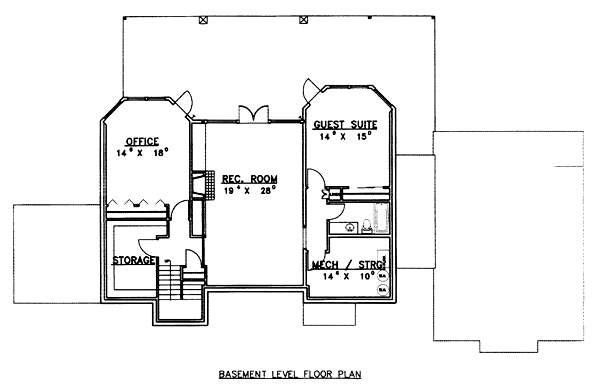 Contemporary Lower Level of Plan 86767