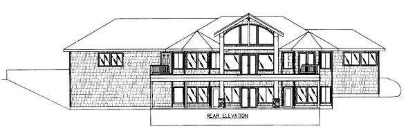 Contemporary Rear Elevation of Plan 86767