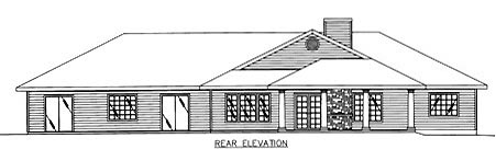 Traditional Rear Elevation of Plan 86768