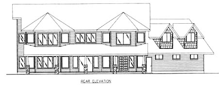 Country Rear Elevation of Plan 86769