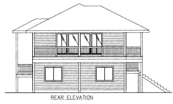 Traditional Rear Elevation of Plan 86770