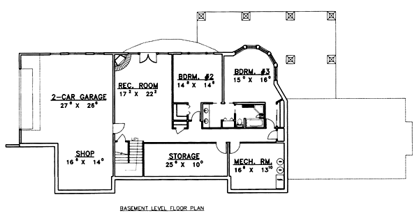 Contemporary Lower Level of Plan 86771