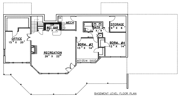 Traditional Lower Level of Plan 86775