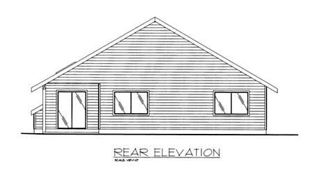 Traditional Rear Elevation of Plan 86776