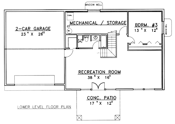 Traditional Lower Level of Plan 86777