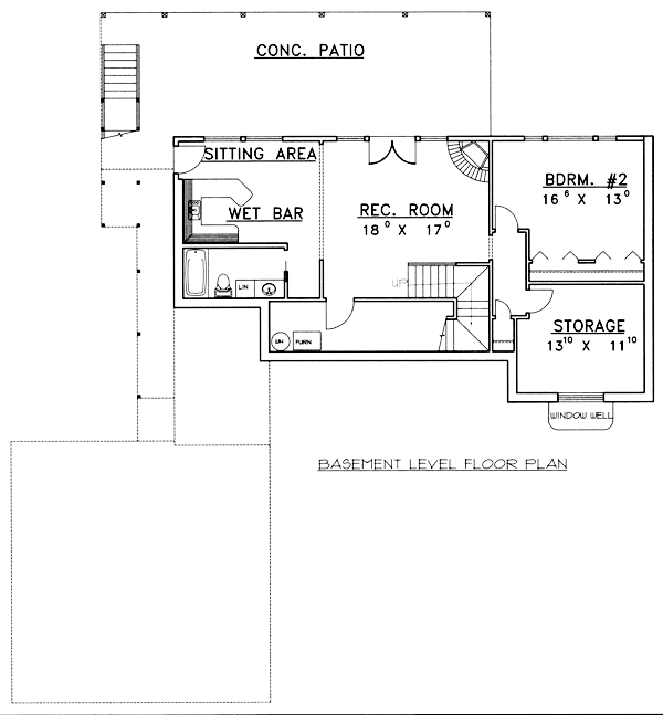 Traditional Lower Level of Plan 86779