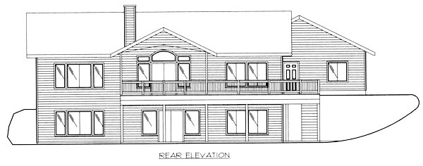 Traditional Rear Elevation of Plan 86779