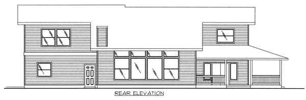 Country Rear Elevation of Plan 86780