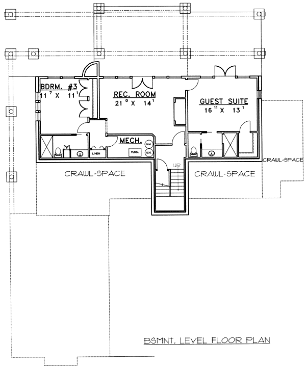 Traditional Lower Level of Plan 86782