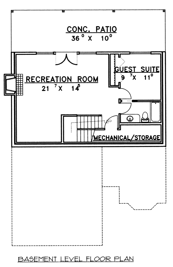 Traditional Lower Level of Plan 86783