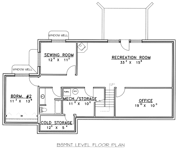 Traditional Lower Level of Plan 86784