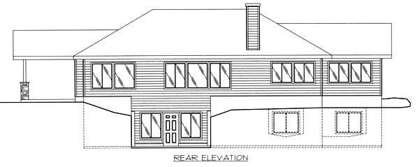 Traditional Rear Elevation of Plan 86784
