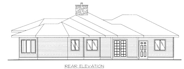 Traditional Rear Elevation of Plan 86789