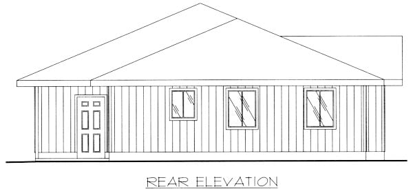 Traditional Rear Elevation of Plan 86791