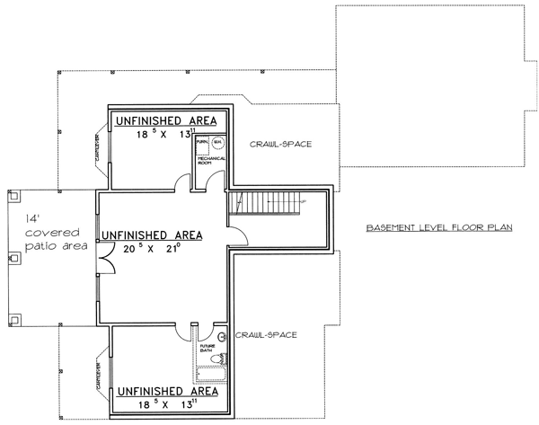 Traditional Lower Level of Plan 86795