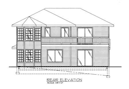 Traditional Rear Elevation of Plan 86796