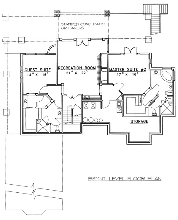 Bungalow Lower Level of Plan 86799